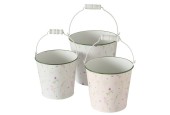 Boltze Home Seau Daysa set 3 pièces h12/13/14cm blanc
