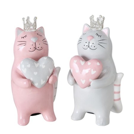 Boltze Home Tirelire chat Betsy dolomite 8x8xh15cm