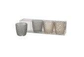 Boltze Home Windlicht Marilu 4-delige set Ø7xh7cm grijs