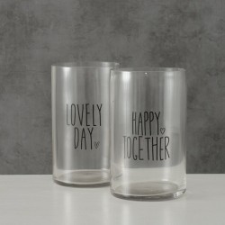 Boltze Home Vase Stappo verre Ø12xh20cm clair