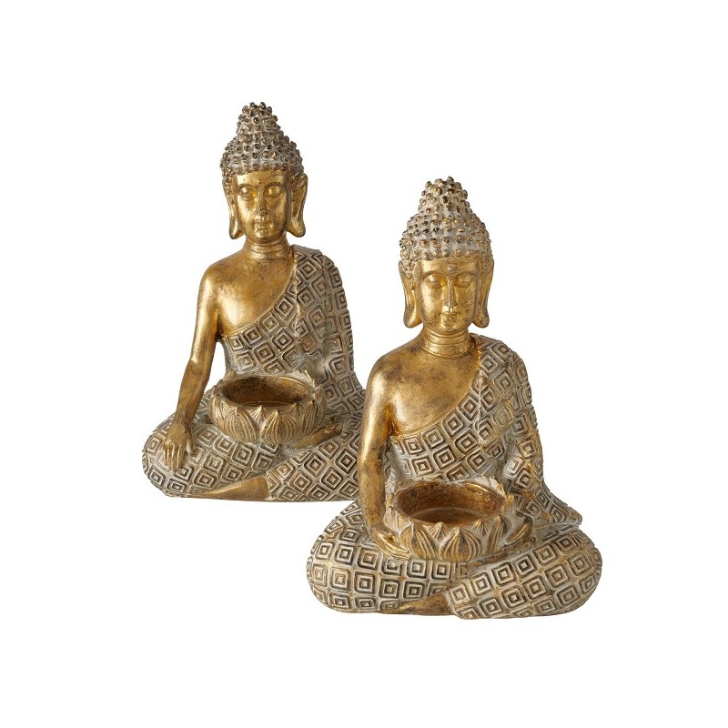 Boltze Home Photophore Bouddha Makia 14x10xh21cm or