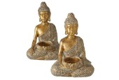 Boltze Home Theelichthouder boeddha Makia 14x10xh21cm goud