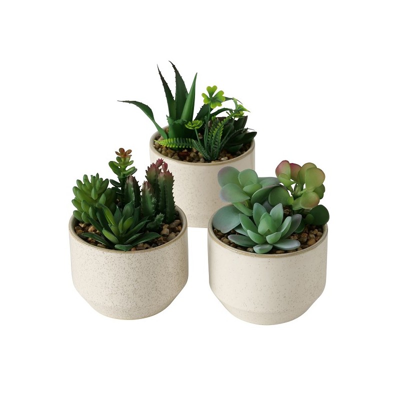 Boltze Home Plante en pot en grès Lakuro Ø10x17cm