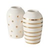 Boltze Home Vase Beguna faïence Ø6xh9cm blanc-or