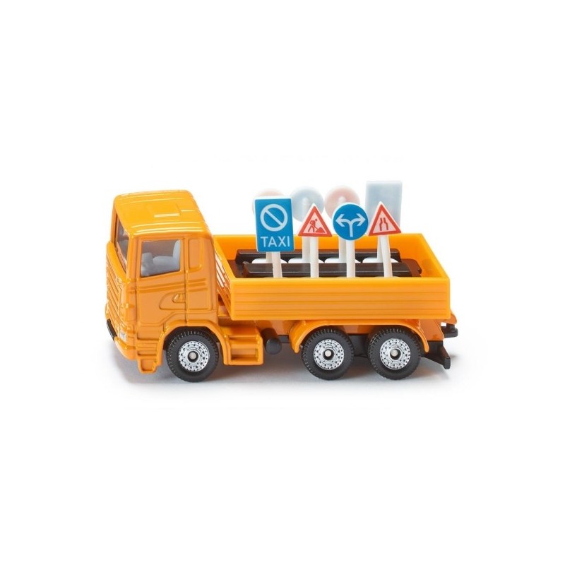 Siku 1322 Camion avec panneaux de signalisation 7,7 cm orange