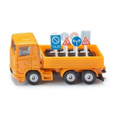 Siku 1322 Camion avec panneaux de signalisation 7,7 cm orange