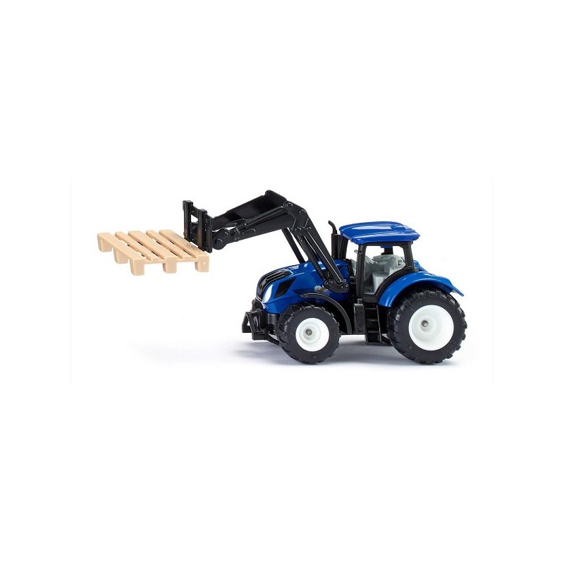 Tracteur Siku 1544 New Holland avec chargeur frontal et palette