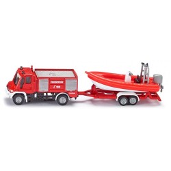 Siku 1636 Pompiers Unimog avec bateau 167x29x42mm