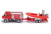 Siku 1636 Unimog brandweer met boot 167x29x42mm