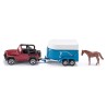 Siku 1651 Jeep met paardentrailer en paard 146x38x42mm