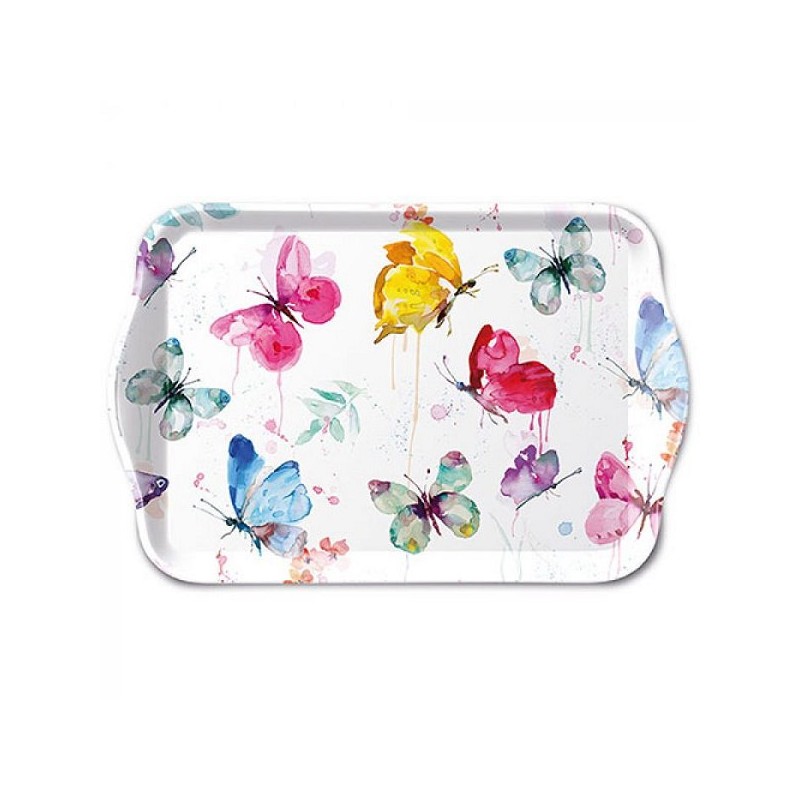 Plateau Ambiente Mélamine Collection Papillon 13x21cm