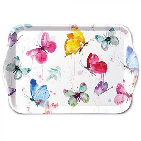 Plateau Ambiente Mélamine Collection Papillon 13x21cm