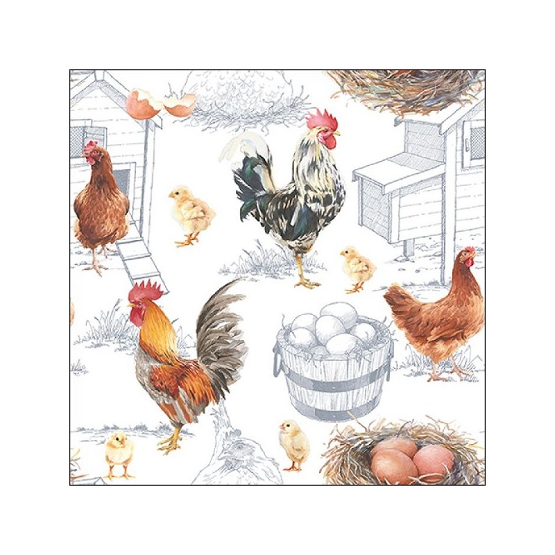 Ambiente Servetten Chicken Farm 33cm 20 stuks