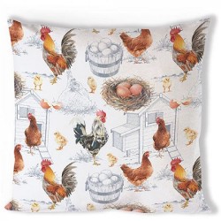 Ambiente Housse de coussin Ferme de poulets 40x40cm