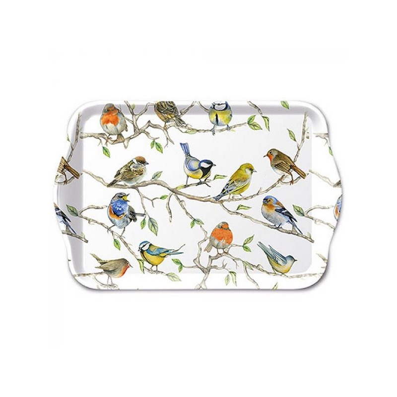 Ambiente Dienblad Melamine Birds Meeting 13x21cm
