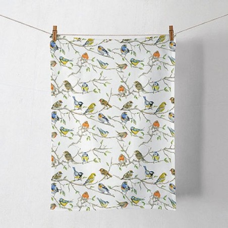 Ambiente Torchon de Cuisine Oiseaux Réunion 50x70cm 100% Coton