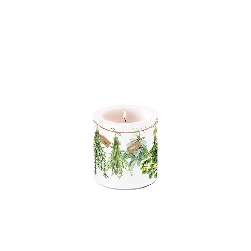 Ambiente Kaars klein Fresh Herbs Ø7,5xh8cm Paraffine