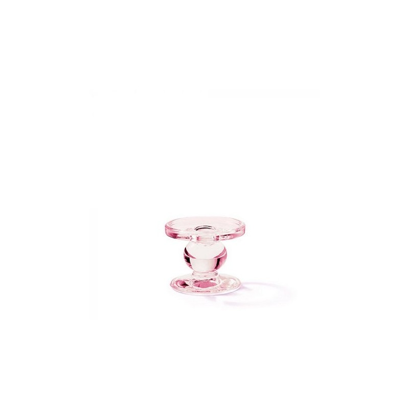 Ambiente Bougeoir verre Rose Ø9xh7cm