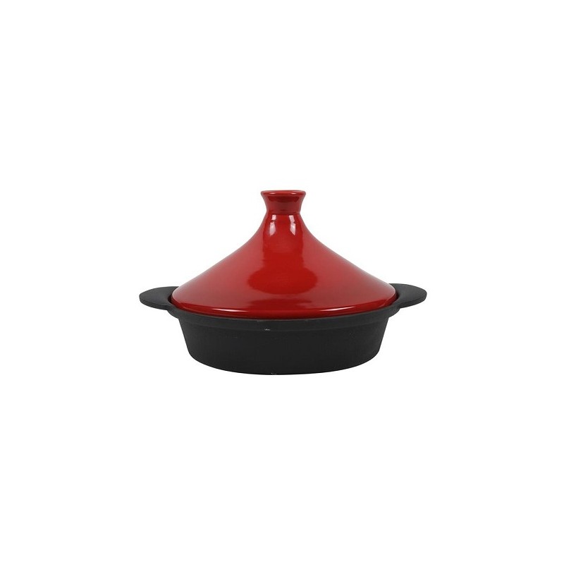 Tajine stoofpot gietijzer Ø25x5,5cm rood