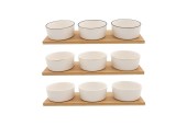 Set de 3 plats sur étagère bambou 9x6x33cm