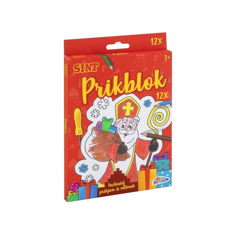 Sinterklaas Prikpad 12 cartes à piquer 15x20 cm