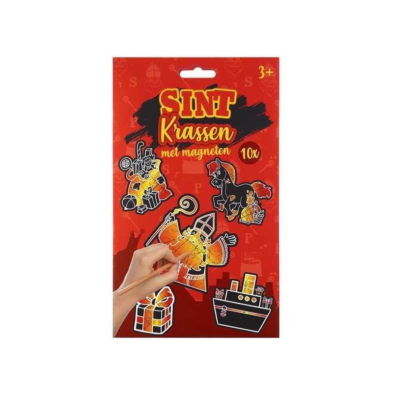 Aimants Sinterklaas scratch 8 pièces sur blister