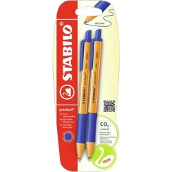 Stabilo Pointball bleu 2 pièces sur blister
