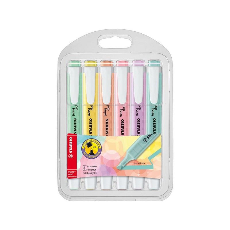 Stabilo Swing Cool pastel etui a 6 markeerstiften