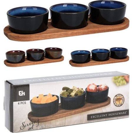 Service sur étagère 4 pièces 32,5x11x5cm