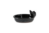 Esschert Design Mangeoire/abreuvoir céramique noir 15,7x21xh9cm