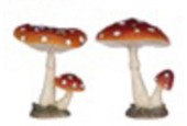 Beeld  2 Paddenstoelen in 1 ( klein en groot ) - h10cm