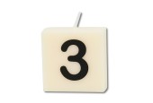 Bougie lettre Paperdreams n° 3, lot de 4