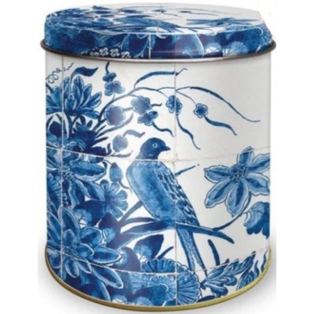 Boîte de rangement Delft bleu Ø10xh11,5cm