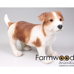 Tuinbeeld Hond Jack Russel Bruin 39x18x26cm