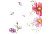 Serviettes Duni Blooms 24x24cm tissu 3 couches FSC paquet de 20 serviettes