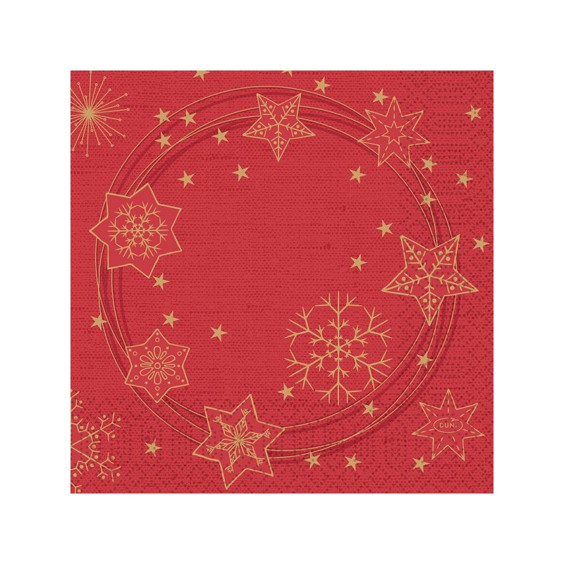 Duni Servetten Star Shine Red 33x33cm