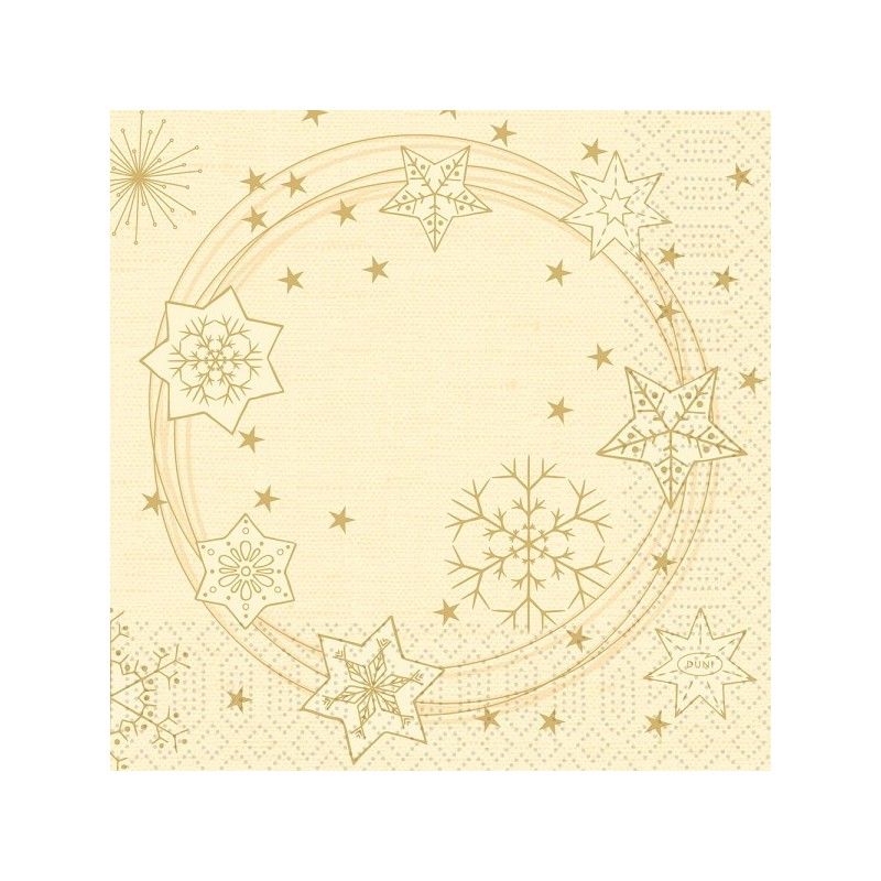 Duni Servetten Star Shine Cream 24x24cm