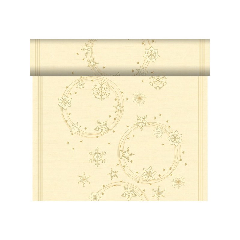 Duni 3-in-1 Xmas Star Shine Cream 40x480cm