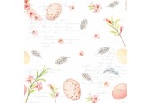 Duni Servetten Eggs & Feathers 33x33cm 3-laagstissue FSC pak a 20 servetten