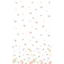 Nappe Duni Oeufs & Plumes 138x220cm tissu 3 épaisseurs FSC paquet de 20 serviettes