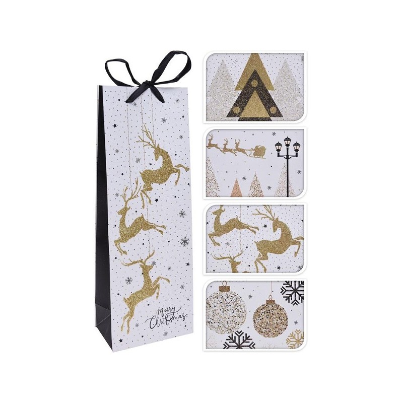 Geschenktas voor fles 36x13cm