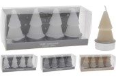 Kerstboom kaarsset 4-delig 3x7cm
