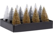 Kerstboom met led 10cm verkrijgbaar in goud, zilver of wit