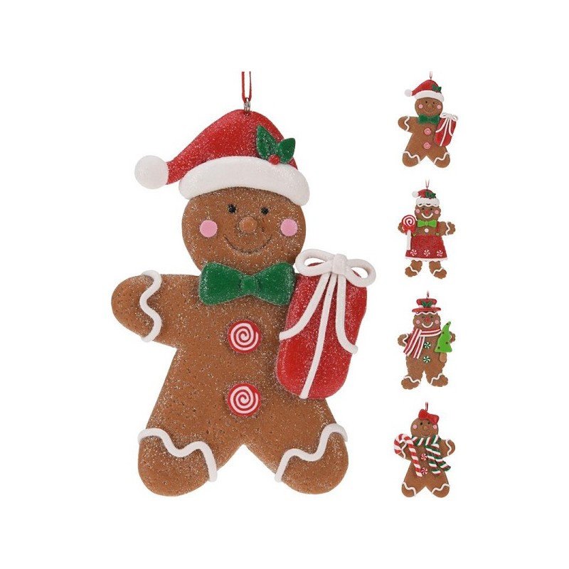 Hangdeco peperkoek figuur kunststof 8x12cm