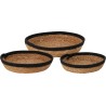 Mandenset 3-delig riet met zwarte rand 25x5,5/29x6/33x7cm