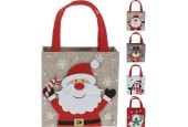 Tasje vilt kerst 18x18x8cm 4ass
