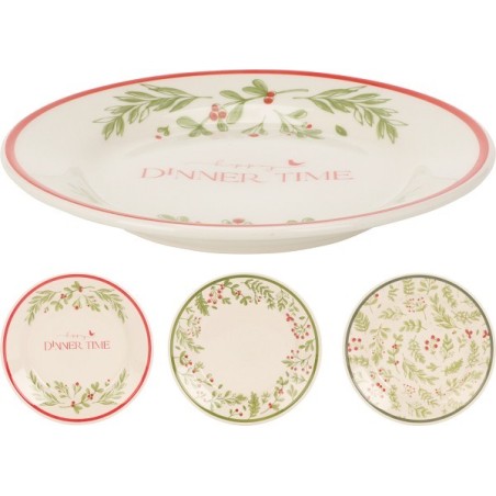 Kerst Dessertbord aardewerk Ø19cm