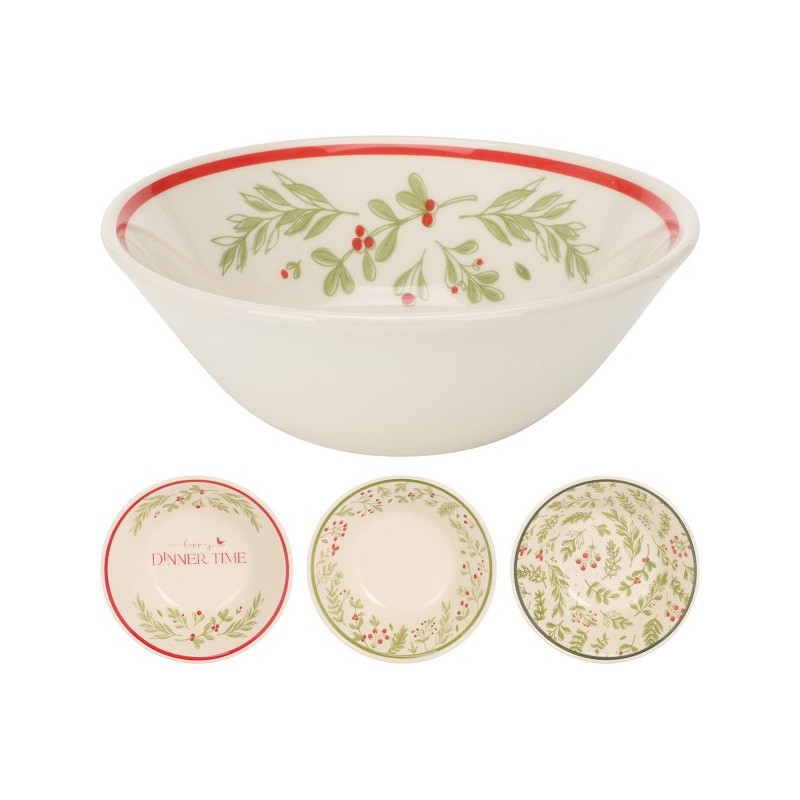 Kerst Schaal aardewerk Ø17cm verkrijgbaar in 3 verschillende dessins