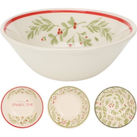 Kerst Schaal aardewerk Ø17cm verkrijgbaar in 3 verschillende dessins