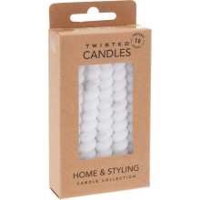 Mini kaarsjes gedraaid 10cm set a 10 stuks wit